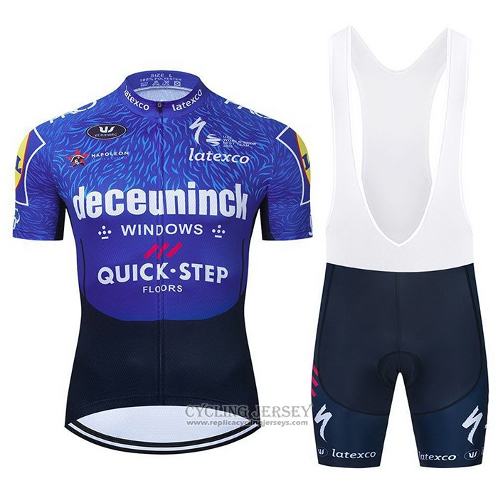 2021 Cycling Jersey Deceuninck Quick Step Blue Purple Short Sleeve And Bib Short